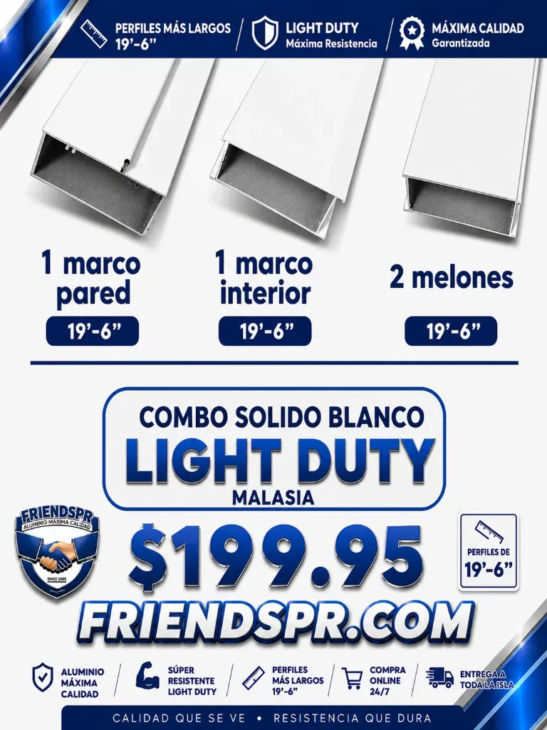 LD BLANCO - COMBO LIGHT DUTY SOLIDO MELON  19'-6" Solo Aluminio