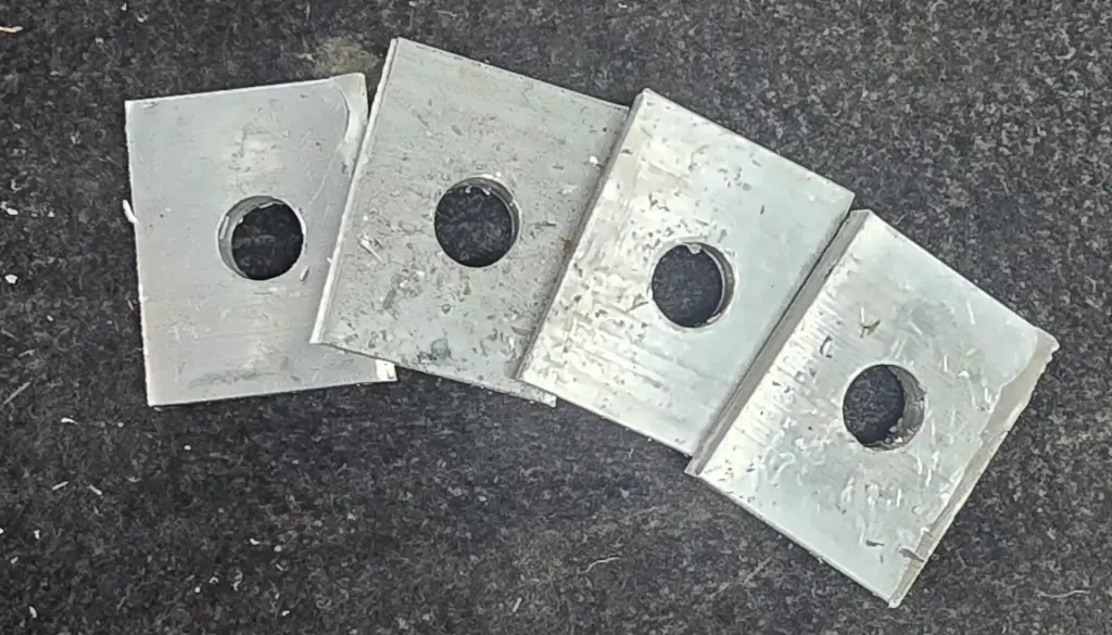 02 Arandela Cuadrada 1/4" para Material LIGHT DUTY 