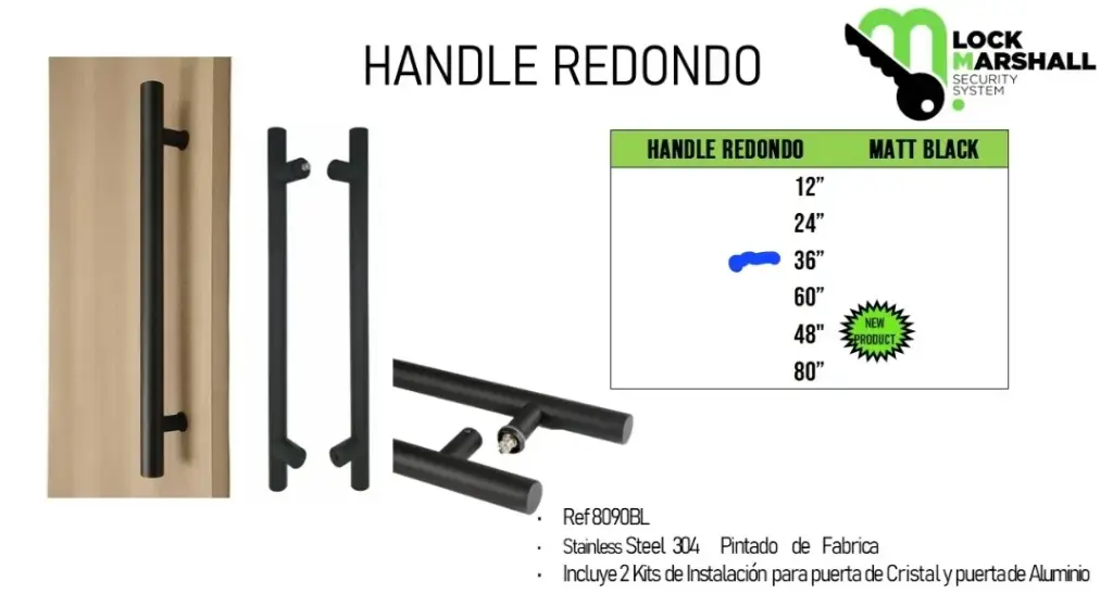 LM-NEGRO-HANDLE Redondo 36"