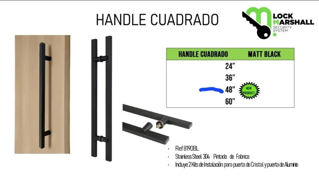 LM-NEGRO-HANDLE Cuadrado 48"