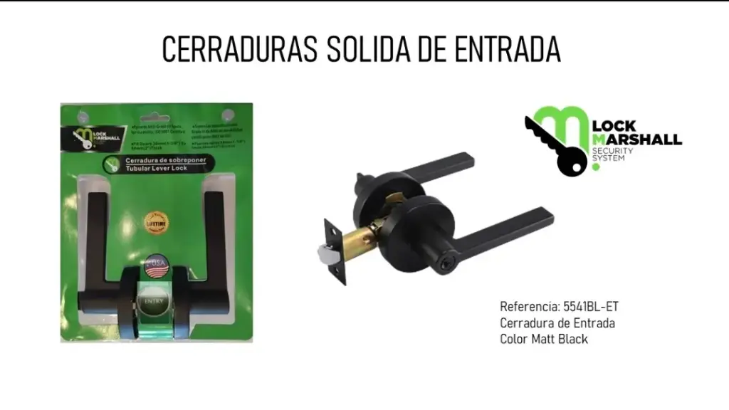 NEGRO-Cerradura Level Redonda con llave (5541BL-ET)