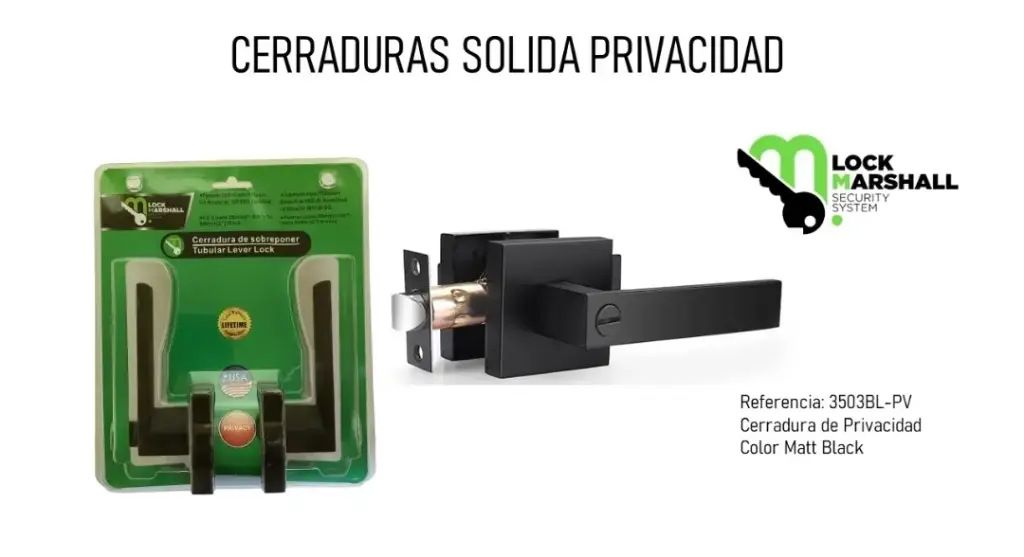 NEGRO-Cerradura Cuadrada Level sin llave (3503BL-PV)
