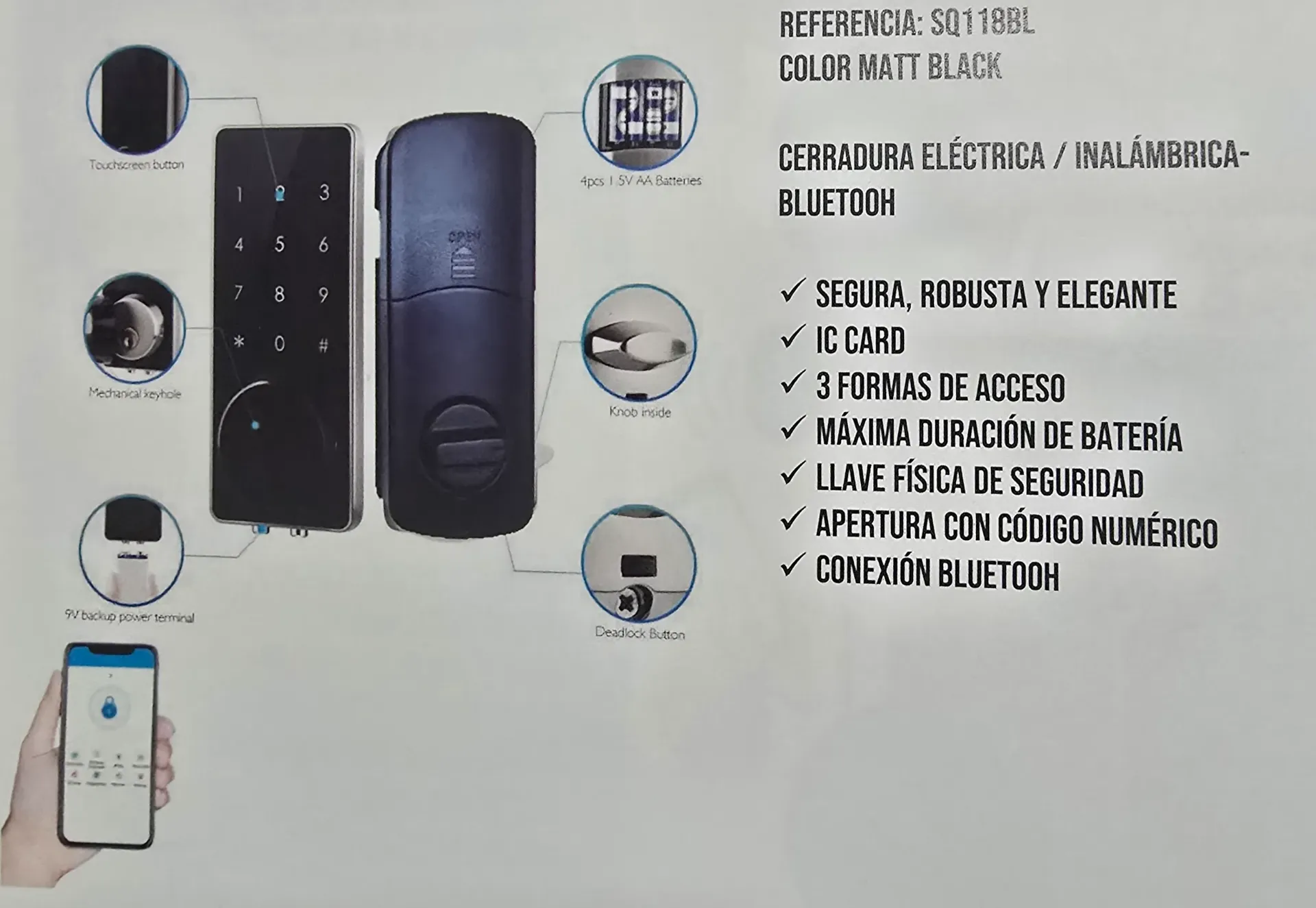 Smart Deadbolt-SQ118BL