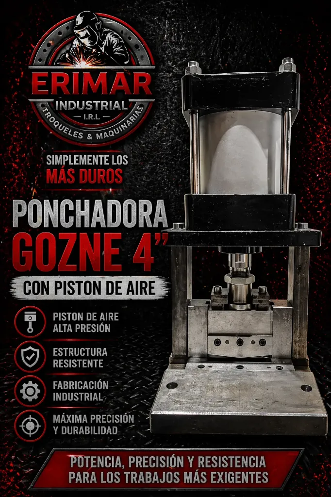 Ponchadora Gozne 4" Neumatica