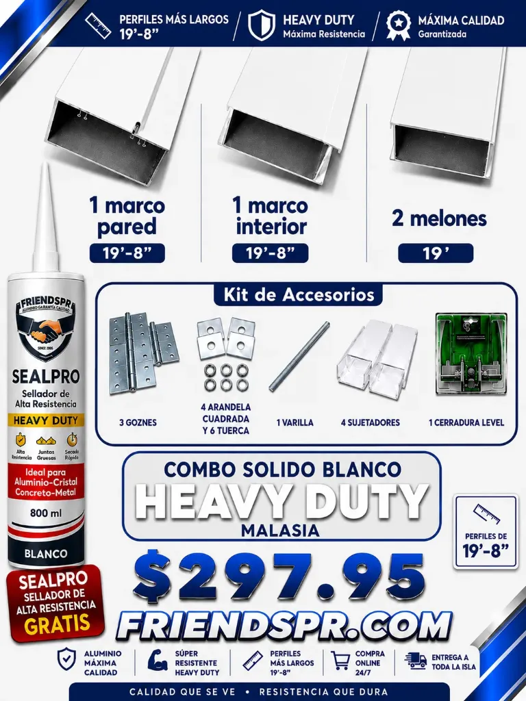 BLANCO - COMBO HEAVY DUTY SOLIDO MELON  19'-8" (MALASIA) (KIT ACCESORIOS GRATIS)