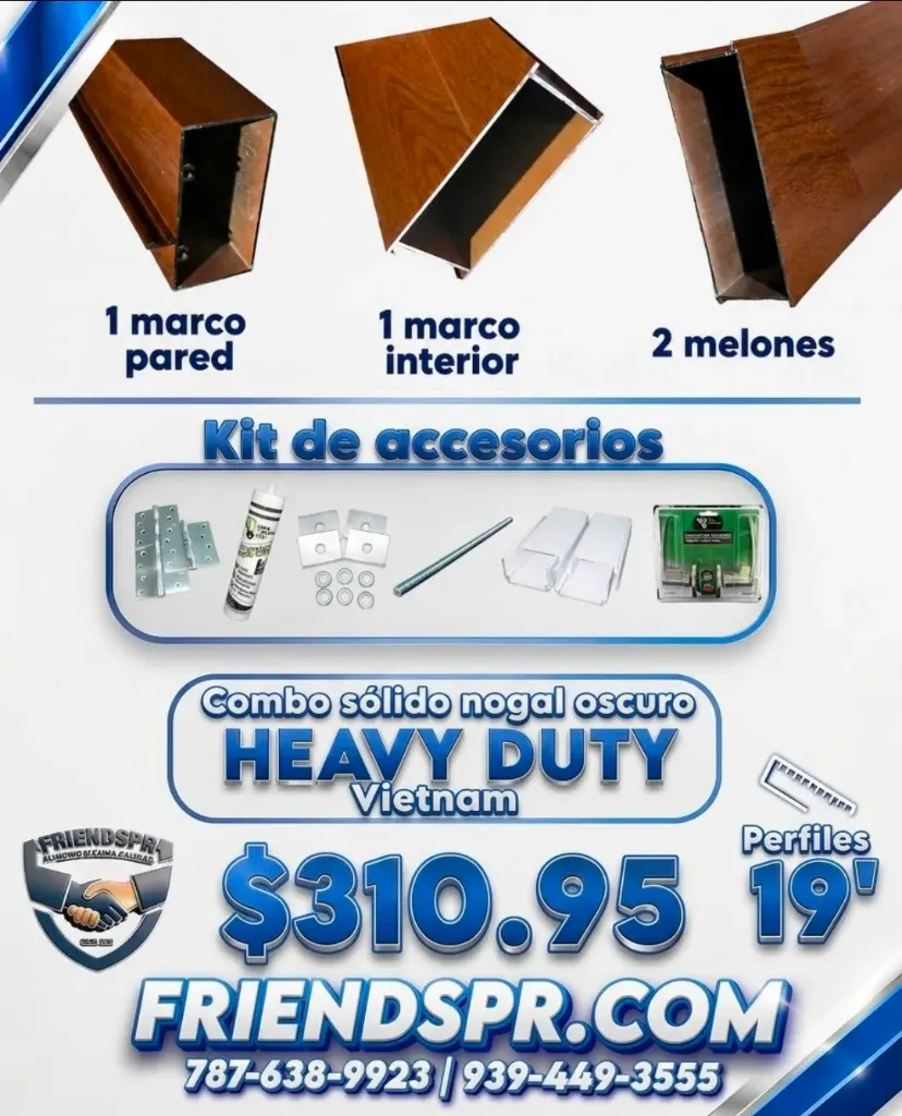 NOGAL OSCURO- Combo Solido con Accesorios (Vietnam)