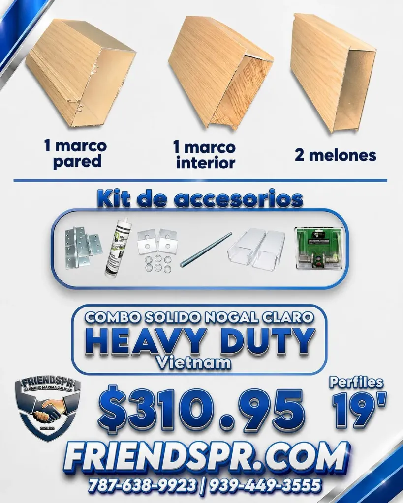 NOGAL CLARO- Combo Solido con Accesorios (Vietnam)