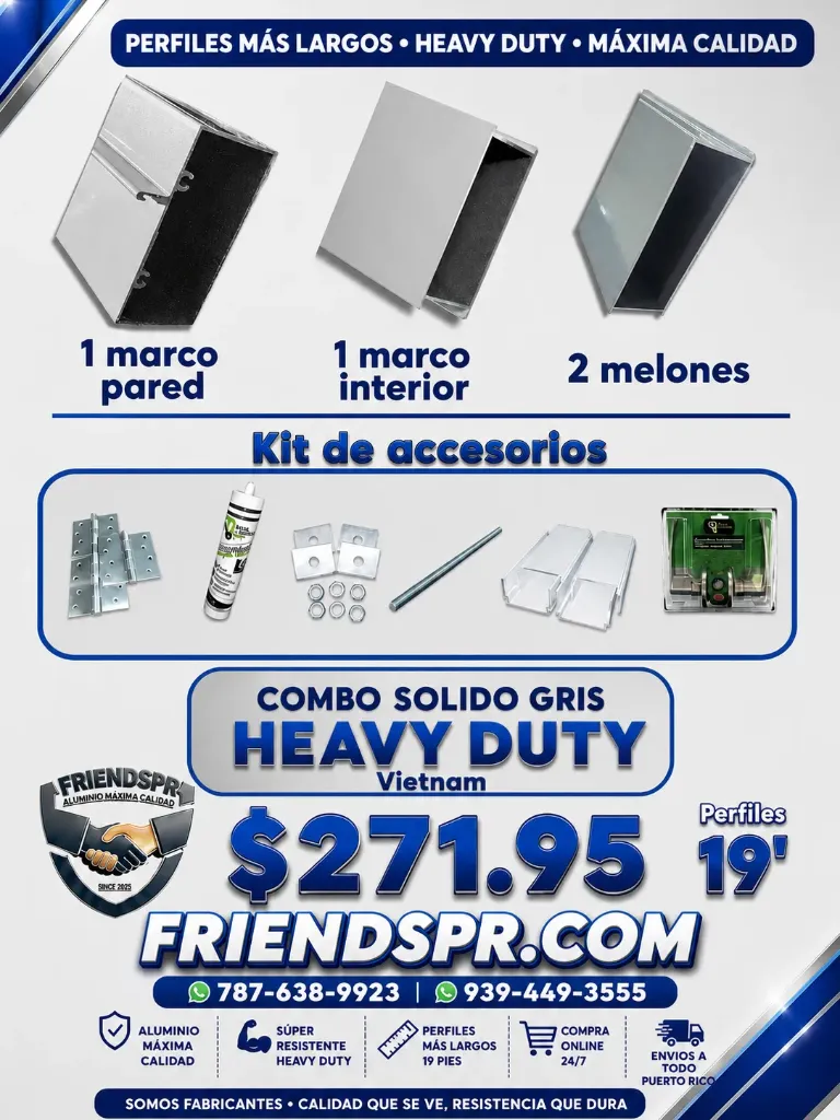 GRIS- Combo Solido(Melon) incluye: 1 marco Interior, 1 marco Exterior, 2 Melones- Todo 19' con Accesorios